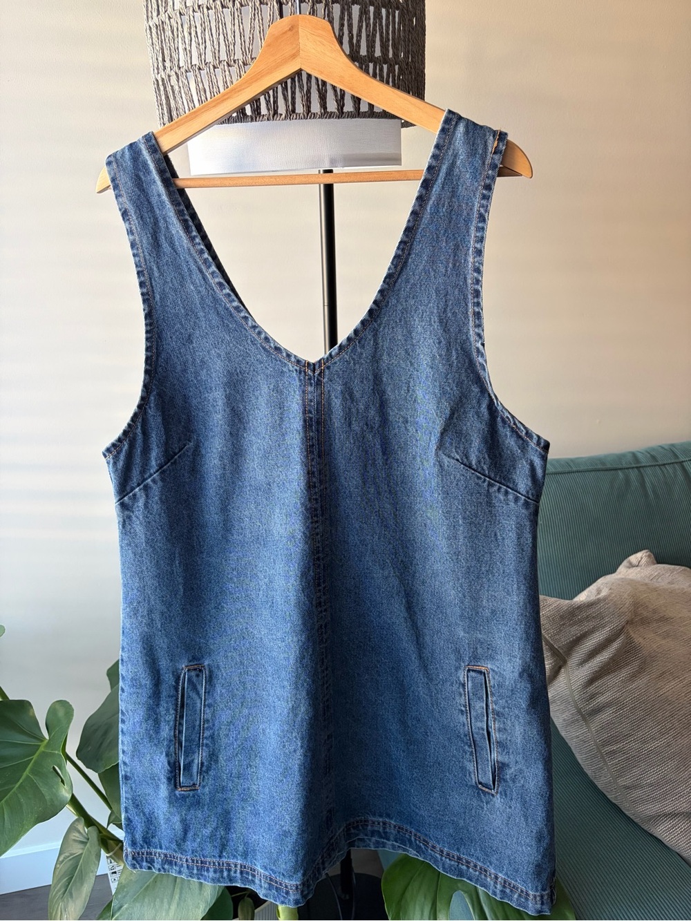 Cotton On Light Blue Denim Jumper Dress